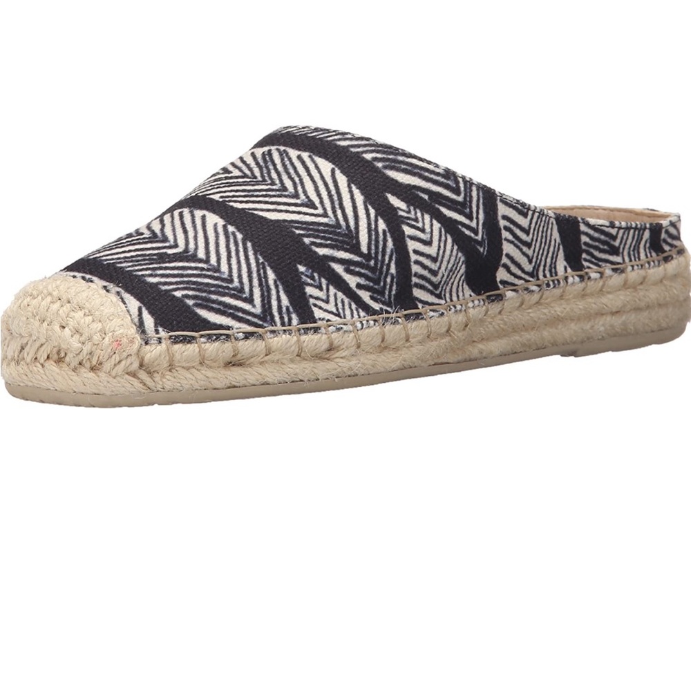 Dolce Vita Tallia Palm Print Jute Espadrille Slip On Canvas Mules